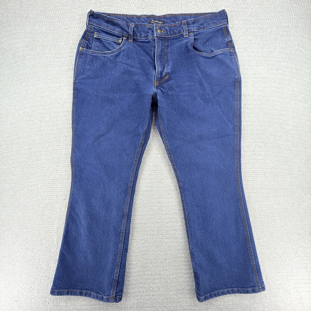 Origin Maine Boot Cut Jeans Mens 34x28 Blue Made USA Stretch Denim Workwear
